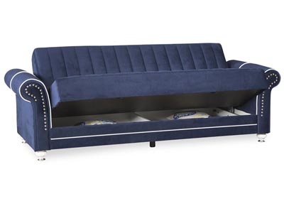 Royal Home Riva Dark Blue Microfiber Sofabed,Ottomanson (Previously Casamode)